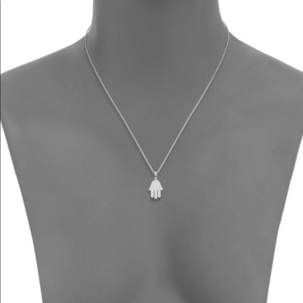Effy Diamond & 14K White Gold Hamsa Pendant Necklace